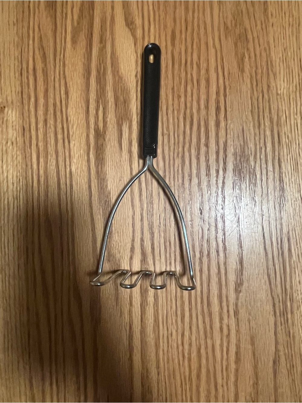 Vintage EKCO 10.5" Stainless Steel POTATO MASHER Black Plastic Handle